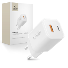 Tech-protect NCM33W 2-portos hálózati töltő PD33W/QC3.0 fehér