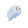 Tech-protect Ncm33w 2-port hálózati töltő Pd33w/qc3.0 Világoskék - 0. kép