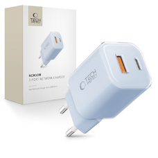 Tech-protect Ncm33w 2-port hálózati töltő Pd33w/qc3.0 Világoskék