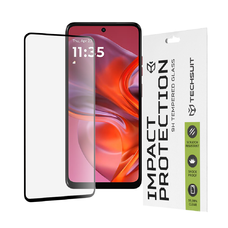  Techsuit - 111D Teljes Fedő / Teljes Ragasztású Üveg - Motorola Moto G05 / E15 - Fekete üvegfólia