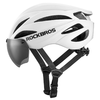 Rockbros Biciklis Sisak Napellenzővel és UV Védelemmel, Levehető Szemüveggel, Unisex, Matt - Fehér - 1. kép