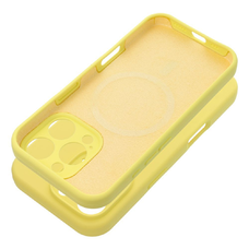 Szilikon 2mm tok iPhone 15 Pro Max-hoz, kompatibilis MagSafe-fel, citrom