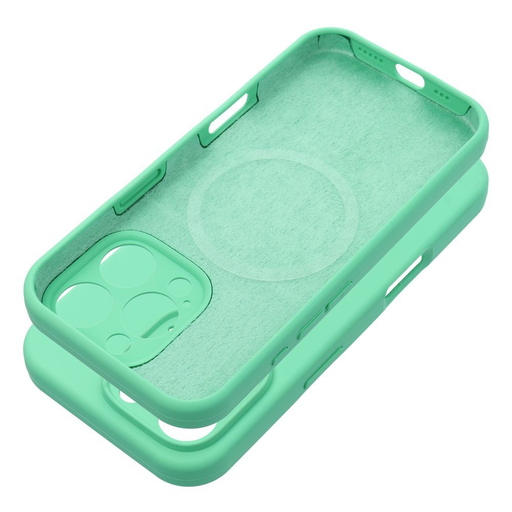 Szilikon 2mm tok iPhone 16 Plus kompatibilis MagSafe menta Szilikon 2mm tok iPhone 16 Plus kompatibilis MagSafe menta