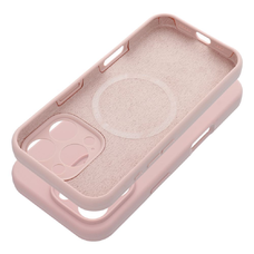 Szilikon 2mm iPhone 16 Plus tok MagSafe kompatibilis homok rózsaszín tok