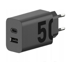 MOTOROLA eredeti töltő Type C + USB A 50W MC502 fekete bulk