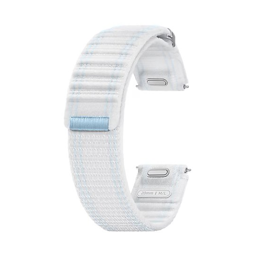 ET-SVL31LWE Samsung Galaxy Watch 4/4 Classic/5/5 Pro/6/6 Classic/7/FE Szövet óraszíj M/L Fehér/Kék