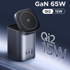  Ugreen - Vezeték nélküli töltő 4 az 1-ben X555 (55321) - MagSafe, Gyors töltés iPhone-hoz, iPadhez, MacBookhoz, GaN, USB, 2xType-C, 65W - Fekete - 0. kép