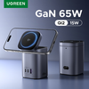  Ugreen - Vezeték nélküli töltő 4 az 1-ben X555 (55321) - MagSafe, Gyors töltés iPhone-hoz, iPadhez, MacBookhoz, GaN, USB, 2xType-C, 65W - Fekete - 4. kép