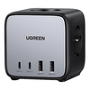  Ugreen - Fali töltő DigiNest Cube 7 az 1-ben CD268 (60113) - GaN, Gyorstöltés, 2x USB-C, 2x USB, 3x AC, 2990W, 13A, PD65W - Fekete - 0. kép