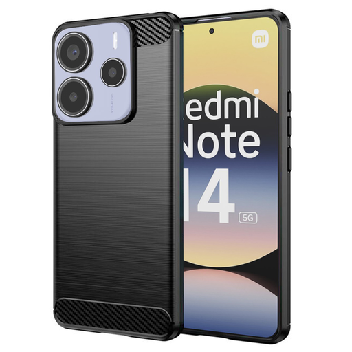 Techsuit - Szénszilikon - Xiaomi Redmi Note 14 5G - Fekete tok Techsuit - Szénszilikon - Xiaomi Redmi Note 14 5G - Fekete tok