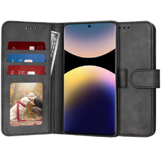  Techsuit - Napló Könyv - Xiaomi Redmi Note 14 Pro 5G / Poco X7 - Fekete tok