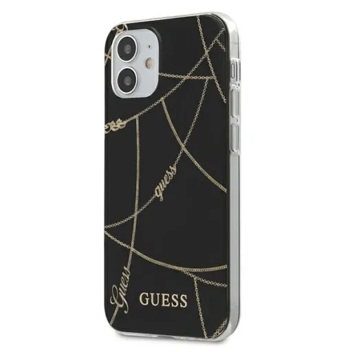 iPhone 12 mini Guess Gold Chain GUHCP12SPCUCHBK tok fekete