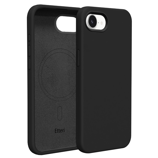 Etteri szilikon Mag tok iPhone 16e fekete tok Etteri szilikon Mag tok iPhone 16e fekete tok