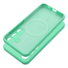 Samsung Galaxy S25 Edge kompatibilis Silicone 2mm tok MagSafe-hoz pasztellzöld tok