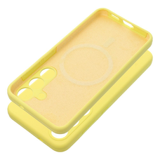 Szilikon tok 2mm Samsung S25 Edge kompatibilis MagSafe citrom