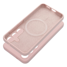 SILICONE 2mm tok Samsung Galaxy S25 kompatibilis MagSafe homok rózsaszín