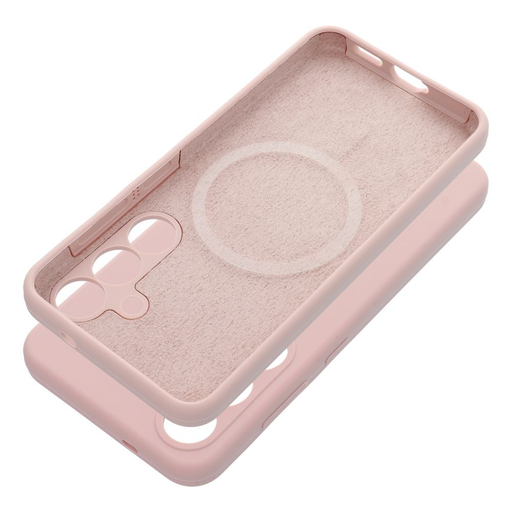 SILICONE 2mm tok Samsung Galaxy S25 kompatibilis MagSafe homok rózsaszín SILICONE 2mm tok Samsung Galaxy S25 kompatibilis MagSafe homok rózsaszín