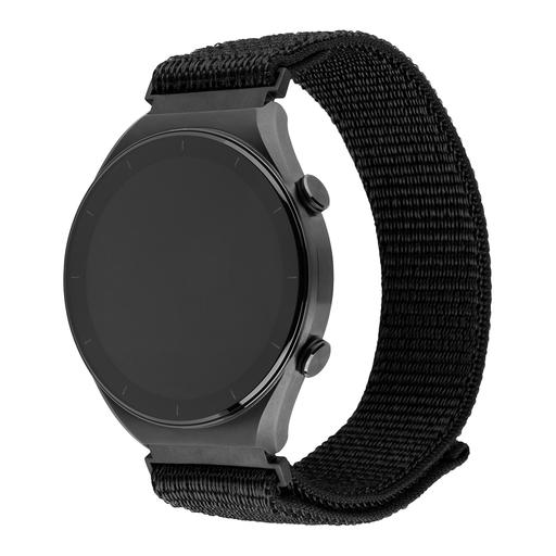 Állítható - Nylon Sportos Szíj 20mm - Samsung Galaxy Watch 4/5/Active 2, Huawei Watch GT 3 (42mm)/GT 3 Pro (43mm) - Fekete