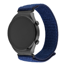 Fixed - Nejlon Sportos Szíj 20mm - Samsung Galaxy Watch 4/5/Active 2, Huawei Watch GT 3 (42mm)/GT 3 Pro (43mm) - Sötétkék