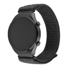  Rögzített - Nylon Sportos Szíj 20 mm - Samsung Galaxy Watch 4/5/Active 2, Huawei Watch GT 3 (42mm)/GT 3 Pro (43mm) - Sötét Szürke