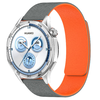  Techsuit - Óraszíj 20mm (W074) - Samsung Galaxy Watch4/5/Active 2, Huawei Watch GT 3 (42mm)/GT 3 Pro (43mm) - Szürke / Narancs - 1. kép