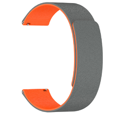  Techsuit - Óraszíj 20mm (W074) - Samsung Galaxy Watch4/5/Active 2, Huawei Watch GT 3 (42mm)/GT 3 Pro (43mm) - Szürke / Narancs