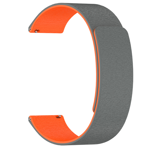  Techsuit - Óraszíj 20mm (W074) - Samsung Galaxy Watch4/5/Active 2, Huawei Watch GT 3 (42mm)/GT 3 Pro (43mm) - Szürke / Narancs