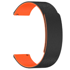  Techsuit - Óraszíj 20mm (W074) - Samsung Galaxy Watch4/5/Active 2, Huawei Watch GT 3 (42mm)/GT 3 Pro (43mm) - Fekete/Narancs
