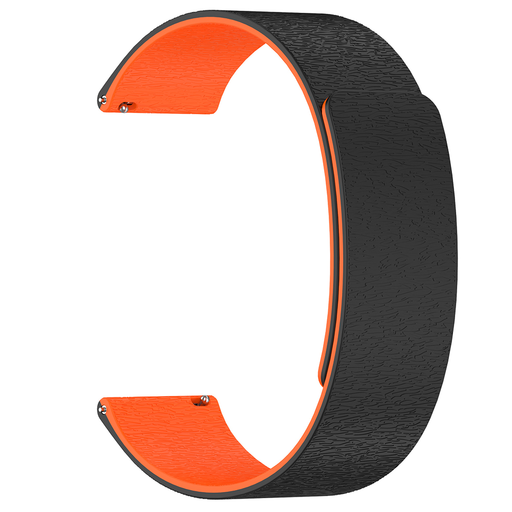 Techsuit - Óraszíj 20mm (W074) - Samsung Galaxy Watch4/5/Active 2, Huawei Watch GT 3 (42mm)/GT 3 Pro (43mm) - Fekete/Narancs