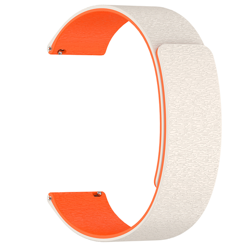  Techsuit - Óraszíj 20mm (W074) - Samsung Galaxy Watch4/5/Active 2, Huawei Watch GT 3 (42mm)/GT 3 Pro (43mm) - Bézs/Narancs