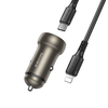 Borofone Autós töltő BZ32A Fresh - USB + Type C - QC 3.0 PD 30W Type C - Lightning kábellel szürke - 0. kép