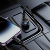Borofone Autós töltő BZ32A Fresh - USB + Type C - QC 3.0 PD 30W Type C - Lightning kábellel szürke - 2. kép