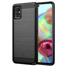  Techsuit - Carbon Szilikon - Samsung Galaxy A71 4G - Fekete tok