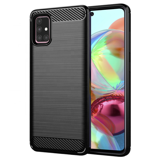 Techsuit - Carbon Szilikon - Samsung Galaxy A71 4G - Fekete tok Techsuit - Carbon Szilikon - Samsung Galaxy A71 4G - Fekete tok