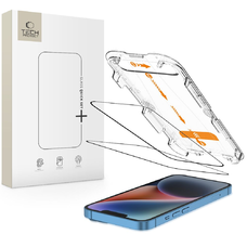 Edzett üveg Tech-protect Quick Set+ 2-pack iPhone 13 / 13 Pro / 14 / 16e Fekete üvegfólia