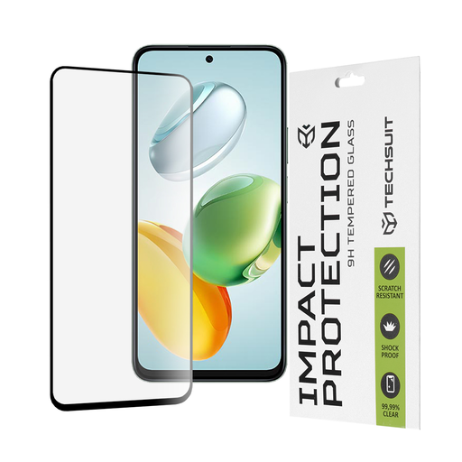  Techsuit - 111D Teljes Borítású / Teljes Ragasztású Üveg - Honor 200 Smart / X7c - Fekete üvegfólia