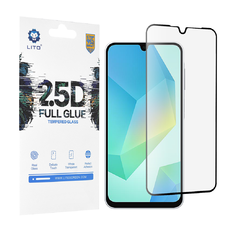  Lito - 2.5D Teljes Ragasztású Üveg - Samsung Galaxy A16 4G / A16 5G - Fekete üvegfólia