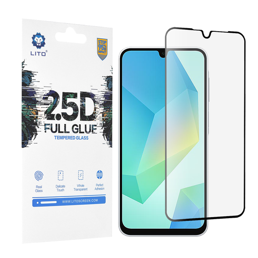 Lito - 2.5D Teljes Ragasztású Üveg - Samsung Galaxy A16 4G / A16 5G - Fekete üvegfólia Lito - 2.5D Teljes Ragasztású Üveg - Samsung Galaxy A16 4G / A16 5G - Fekete üvegfólia