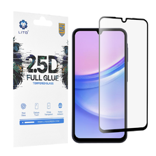  Lito - 2.5D Teljesen Ragasztott Üveg - Samsung Galaxy A15 4G / A15 5G / M15 - Fekete üvegfólia
