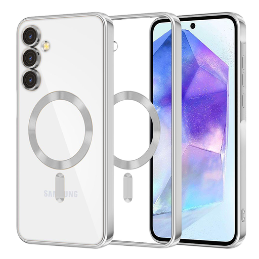 Techsuit - Luxus Kristály MagSafe - Samsung Galaxy A55 5G - Ezüst tok Techsuit - Luxus Kristály MagSafe - Samsung Galaxy A55 5G - Ezüst tok