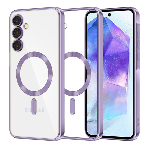 Techsuit - Luxus Kristály MagSafe - Samsung Galaxy A55 5G - Világos lila tok Techsuit - Luxus Kristály MagSafe - Samsung Galaxy A55 5G - Világos lila tok