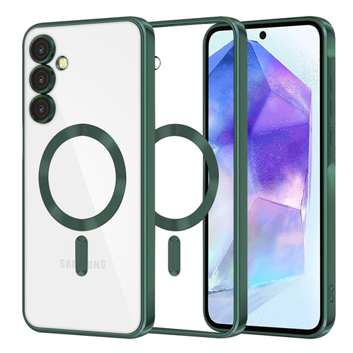 Techsuit - Luxus Kristály MagSafe - Samsung Galaxy A55 5G - Mélyzöld tok Techsuit - Luxus Kristály MagSafe - Samsung Galaxy A55 5G - Mélyzöld tok