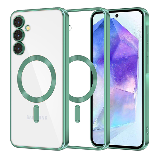 Techsuit - Luxus Kristály MagSafe - Samsung Galaxy A55 5G - Világos Zöld tok Techsuit - Luxus Kristály MagSafe - Samsung Galaxy A55 5G - Világos Zöld tok