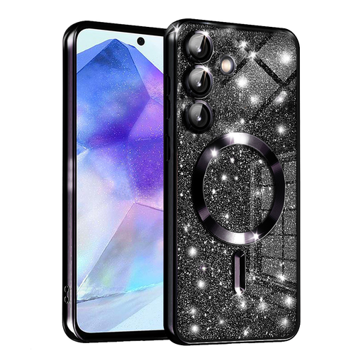 Techsuit - Luxus Csillogó MagSafe - Samsung Galaxy A55 5G - Fekete tok Techsuit - Luxus Csillogó MagSafe - Samsung Galaxy A55 5G - Fekete tok