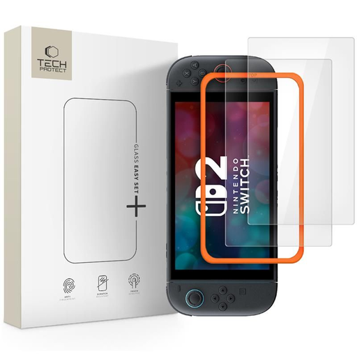 Tech-protect Easy Set+ 2-pack Nintendo Switch 2 átlátszó üvegfólia