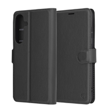  Techsuit - Bőr Foliótok - Samsung Galaxy S25 Plus - Fekete tok