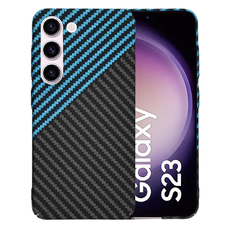  Techsuit - Karbonit Szálhéj - Samsung Galaxy S23 - Kék Impulzus tok