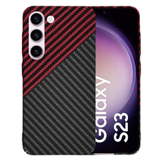  Techsuit - Karbonit SzálasHéj - Samsung Galaxy S23 - Vörös Vortex tok