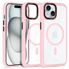 Liavec Hybrid Magsafe átlátszó tok iPhone 15 light pink tok - 0. kép