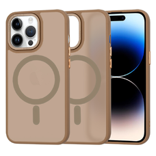  Techsuit - HaloFrost MagSafe Széria - iPhone 14 Pro - Homokkő Barna tok